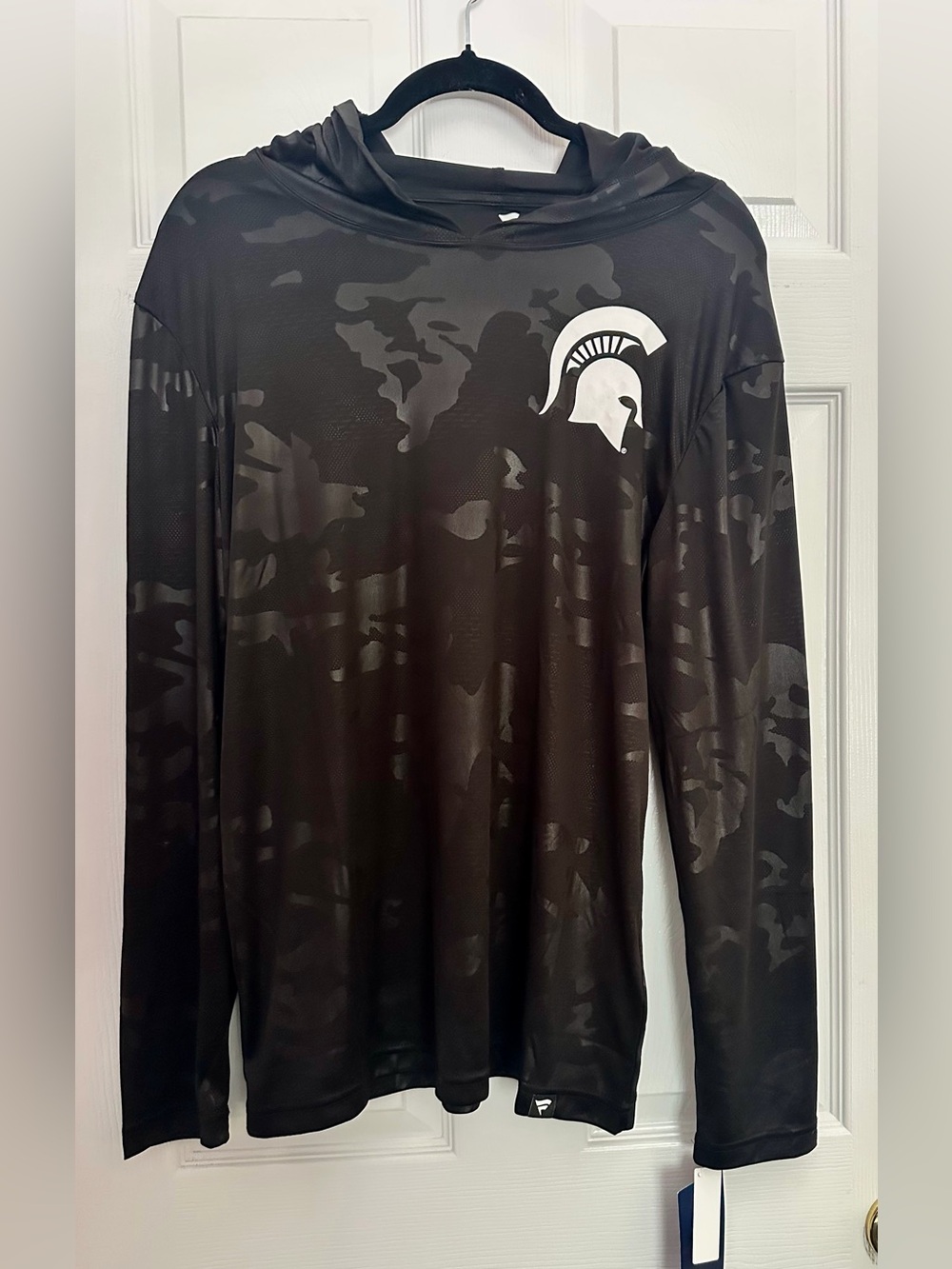 MSU Fanatics Black Camo Hooded Long Sleeve Shirt  Size M